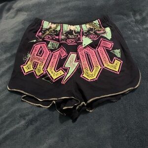 AC/DC Black and Pink Athletic Shorts